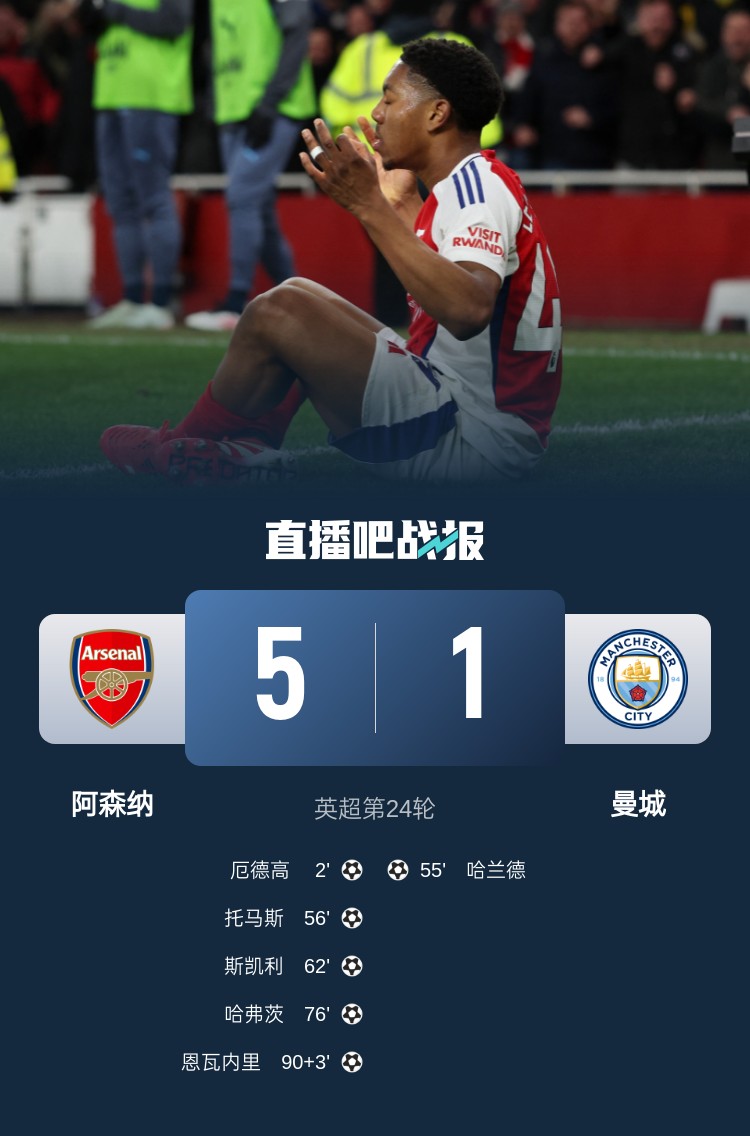  硬氣槍手無畏強敵！阿森納本賽季5-1碾壓曼城，3-0完勝皇馬